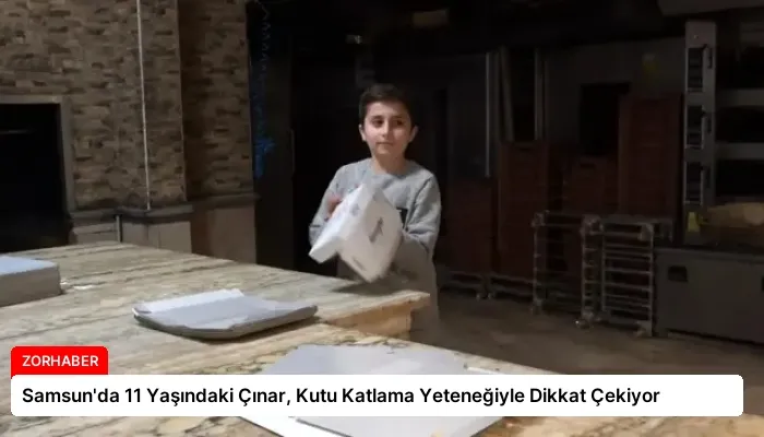 Samsun’da 11 Yaşındaki Çınar, Kutu Katlama Yeteneğiyle Dikkat Çekiyor