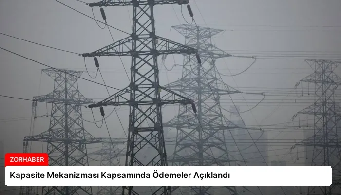 Kapasite Mekanizması Kapsamında Ödemeler Açıklandı