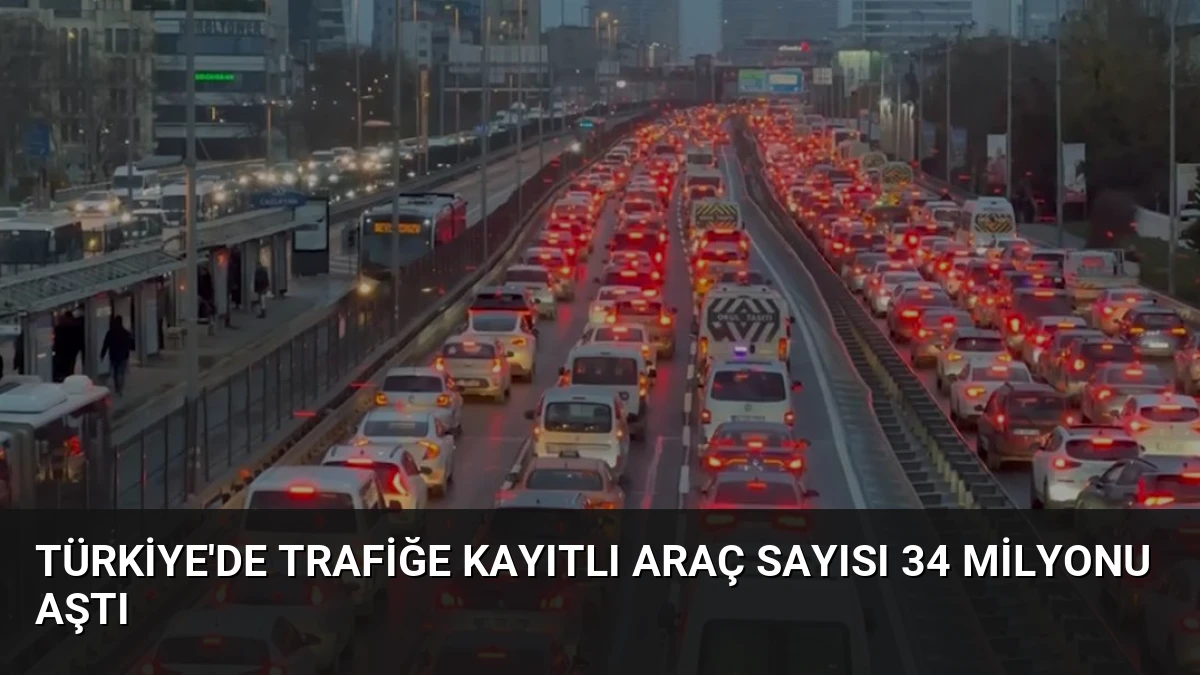 Türkiye’de Trafiğe Kayıtlı Araç Sayısı 34 Milyonu Aştı