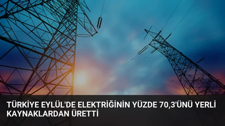 Türkiye Eylül’de Elektriğinin Yüzde 70,3’ünü Yerli Kaynaklardan Üretti